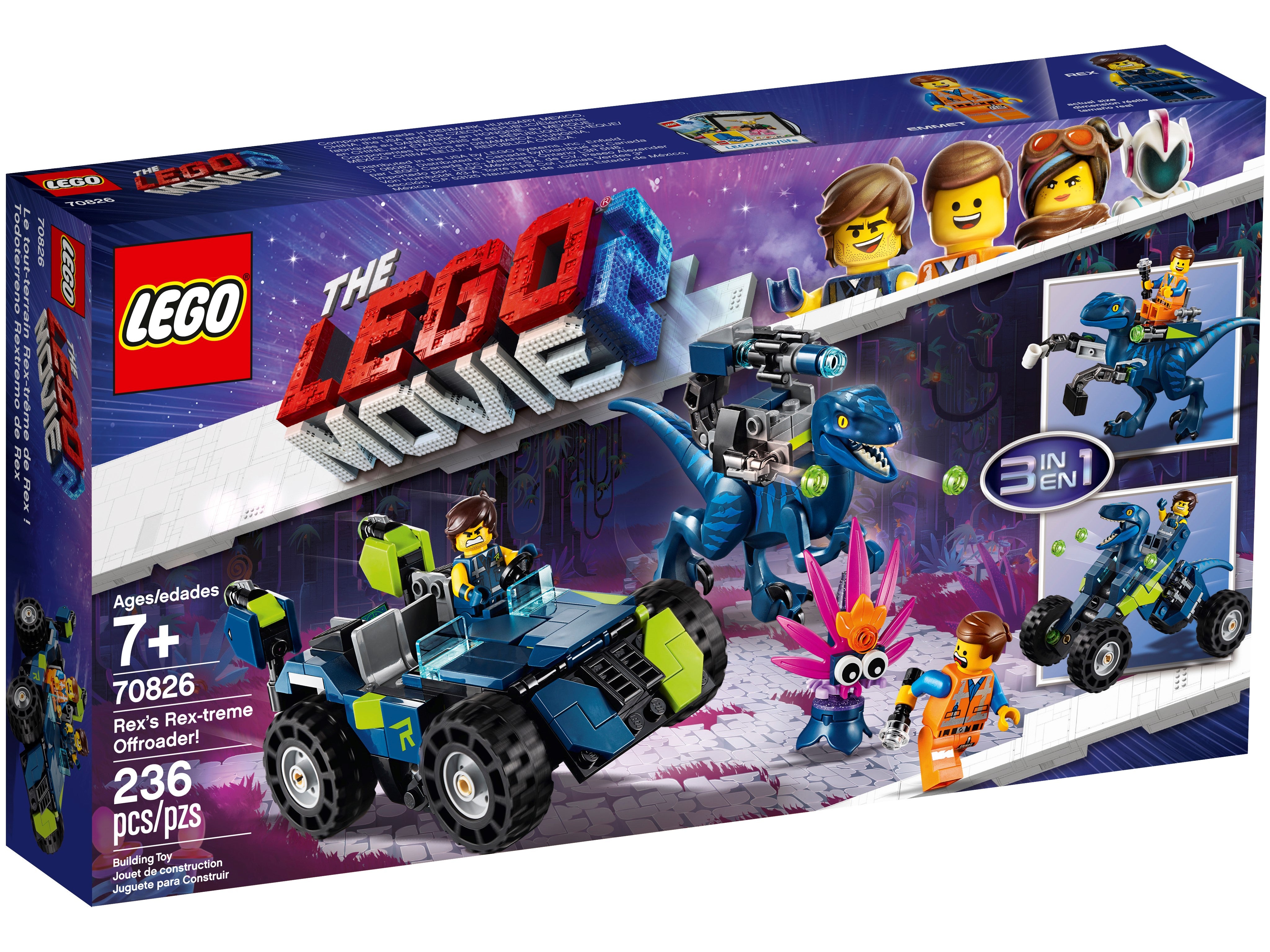 NO Box NEW LEGO The LEGO Movie 2 70826 Rex's Rex-treme Offroader 3-in-1